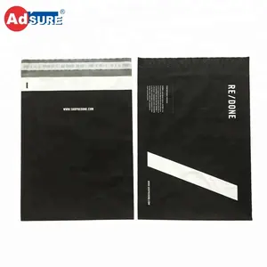 Enveloppes en poly recyclées biodégradables sacs d'expédition en plastique noir mat personnalisés respectueux de l'environnement 100% enveloppes en poly compostables en PLA - Product Image 1