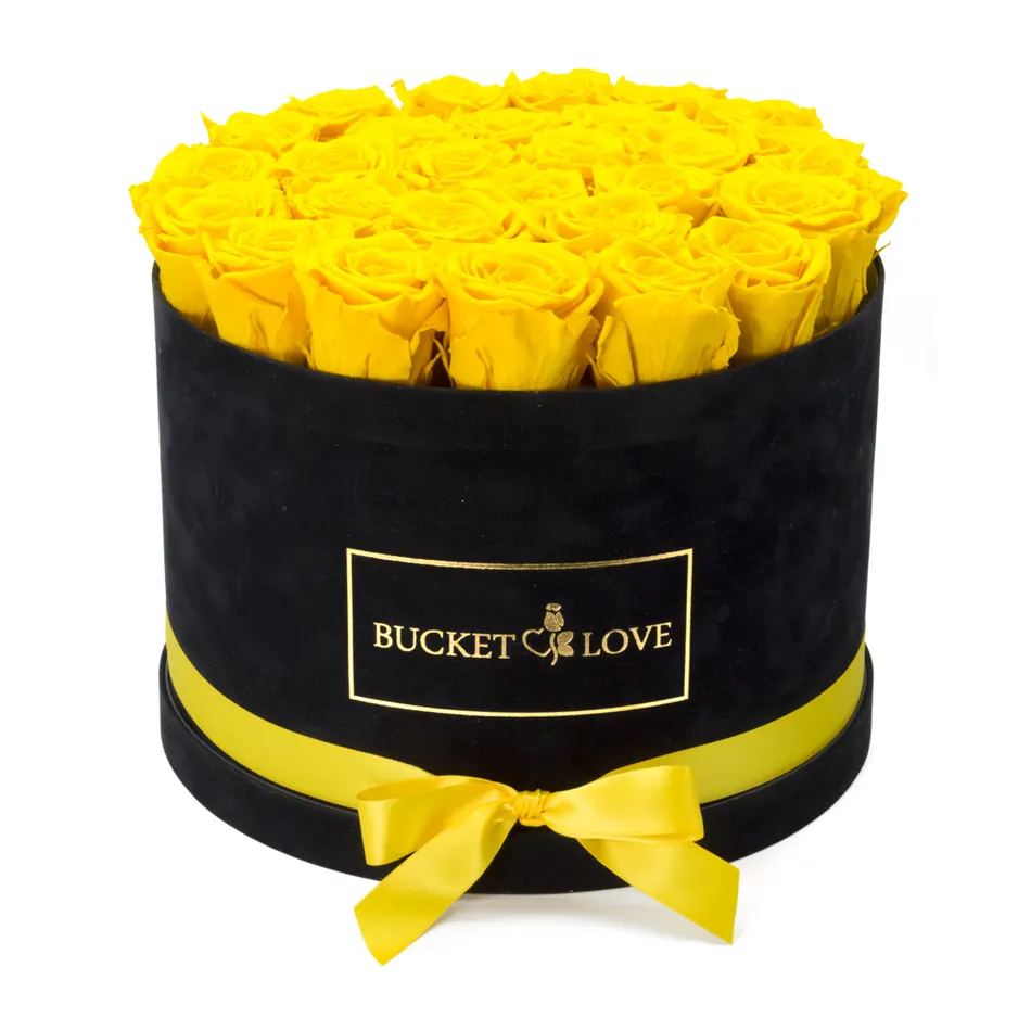 Kotak Hadiah Bunga Beludru Bentuk Bulat Mewah,/Kotak Mawar Suede/Kotak Kemasan Perhiasan Beludru