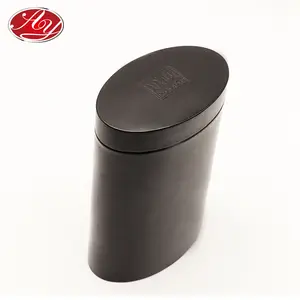 Oval Tin Container Oval Tin Box Matte Black Metal Containers