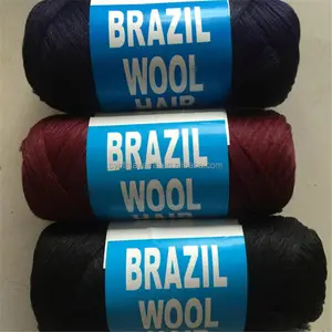Ovillos de lana de pelo africano para tejer a mano, 12 bolas por lote, escala mezclada, lana para el cabello y brasileño, venta al por mayor