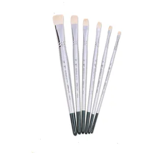 Giorgione Wholesale Free Sample 6 pcs White Natural Bristle Hair Artist Paint Brush