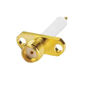 SMA Connector SMA Female Jack 2 Hole Flange Panel Mount long dielectric PTFE insulator solder post Straight RF Connector