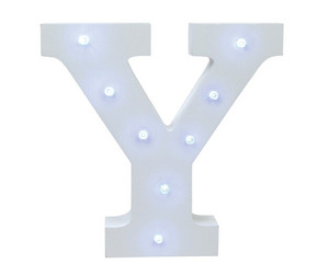 Eco-amigo azul blanco led luces de Navidad ornamento letra del alfabeto de madera - Product Image 2