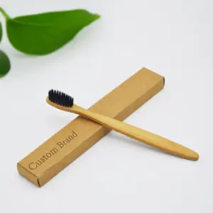 Escova de dente de bambu biodegradável, venda quente do oem 100% eco-friendly personalizado adulto crianças