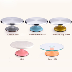 Wholesale High Quality Silver Color Aluminium Alloy <strong>Cake</strong> Decorating Rotating <strong>Stand</strong> - Product Image 1
