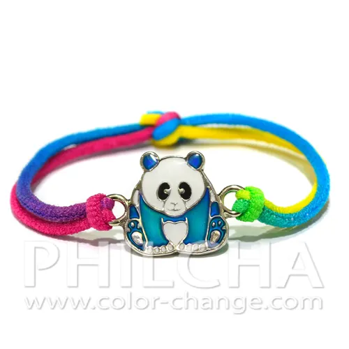 Stemming Kleur Veranderende Panda Tie Dye Koord Stretch Armband Voor Kinderen