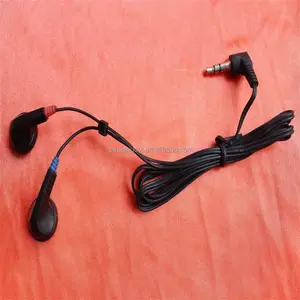 Sampel gratis murah in-ear earbud pakai maskapai mono lubang suara earphone tunggal menggunakan penyumbat telinga dari pabrik/earphone