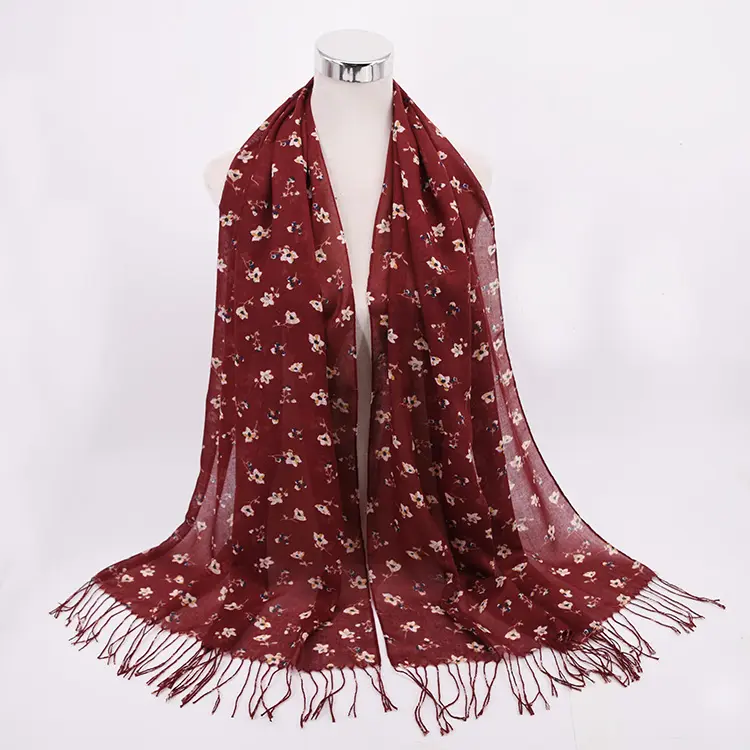 Châle pashmina à imprimé en viscose pour femmes, nouveau style, châle doux, motif floral, été, printemps, 100%