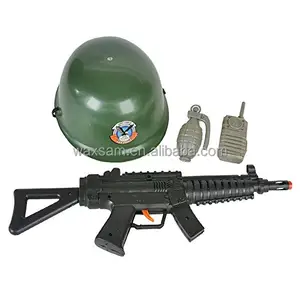 Military Equipment Plastic Pistol Walkie Talkie Soldier Helmet Kids Toy Set