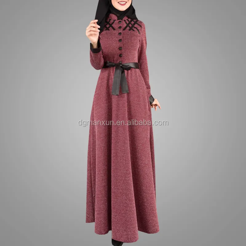 OEM 도매 아랍어 Kaftan Abaya 캐주얼 터키어 이슬람 옷 부드러운 Felling 패브릭 이슬람 두바이 맥시 드레스 온라인