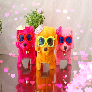 Özel Oyuncak köpek aydınlık gözler gözlük şapka elektrikli geri tasma köpek doll peluş oyuncaklar - Product Image 4