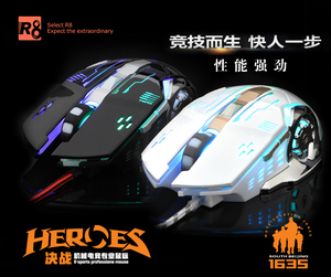Nomu R8-souris de jeu optique <span class=keywords><strong>6D</strong></span>, filaire, ergonomique, produits populaires, en boîte couleur, meilleure vente et technique - Product Image 3