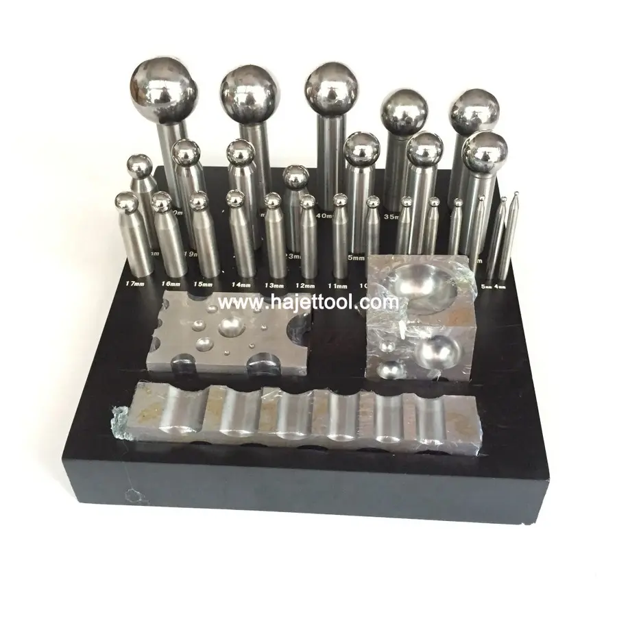 Hajet Nieuwe Juwelier Dapping Blok Punch Set Hout Stand Ponsen Hand Tool Ponsen