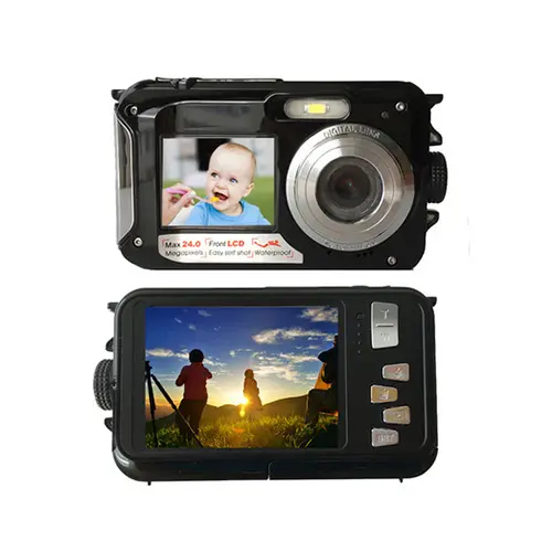 48メガピクセル2.7Kビデオキッズ防水デジタルアクションカメラリアル3m水中カメラ、デュアルスクリーン付き