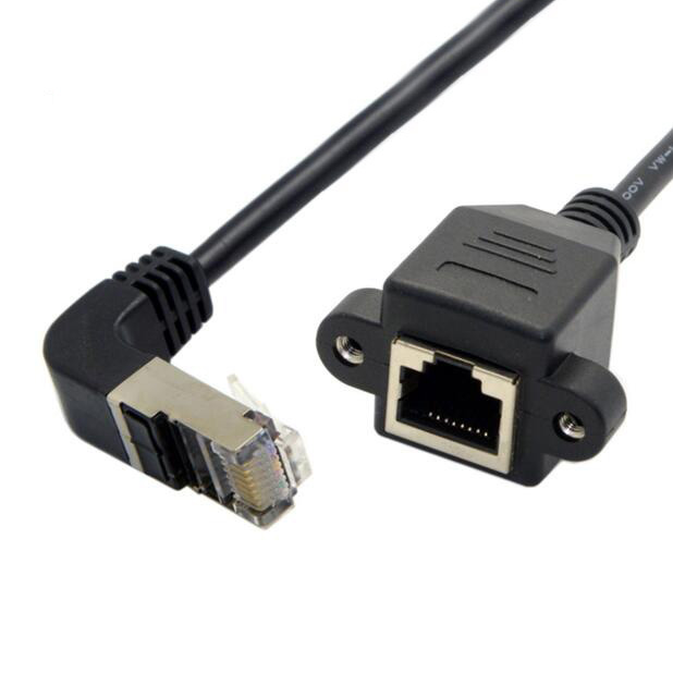 30 см 8Pin RJ45 jack кабель постоянного тока мужской женский винт для крепления на панель Ethernet LAN Сетевой кабель 8 Pin кабель-удлинитель для вверх и вниз угол