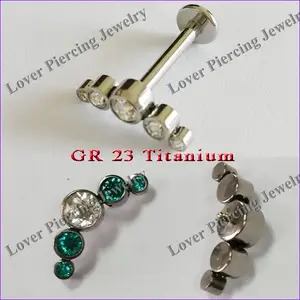 [ST-086] Nouveau GR23 Titane Labret Grappe De Pierre Lèvre Bijoux