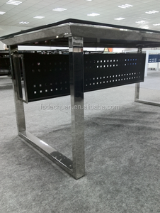 Negro moderno de la oficina ejecutiva mesa de diseño con <span class=keywords><strong>el</strong></span> vidrio superior - Product Image 4