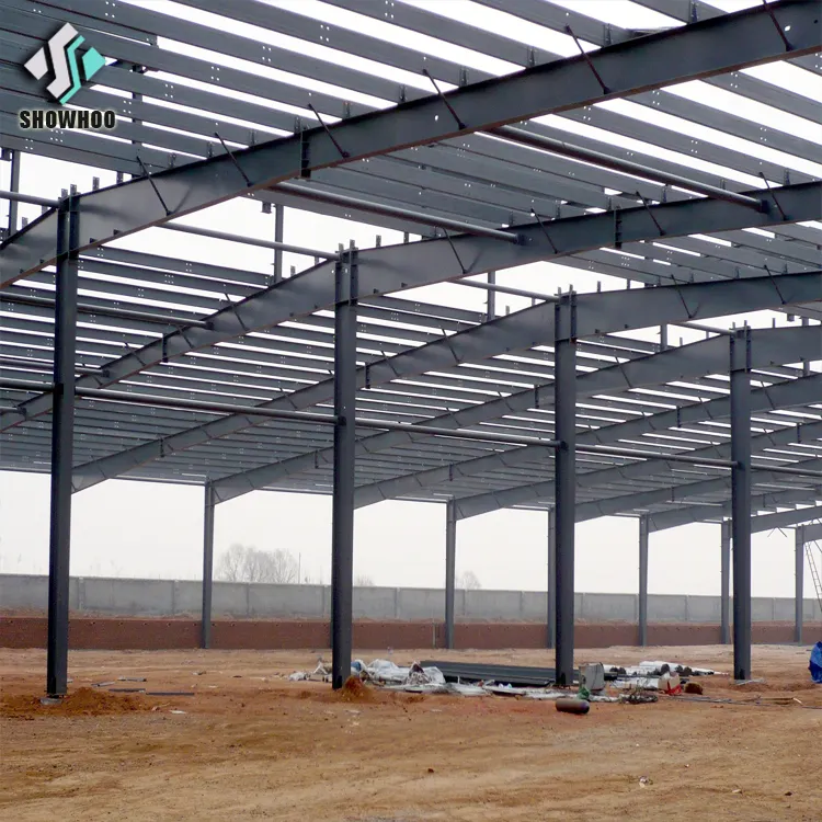 ต้นทุนต่ำโรงอุตสาหกรรมการออกแบบกรอบชุบสังกะสีเหล็กโครงสร้างโลหะb arnอาคาร