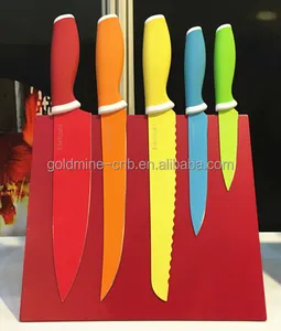 5 pz colorful fancy coltello da cucina set Con red blocco magnetico