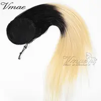 Nvme — queue de cheval indienne, cheveux lisses, vierges, blonds 1B/613, deux couleurs ombrées, avec peignes, cheveux naturels, un donateur