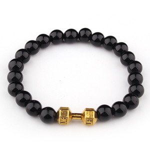 Chữ Barbell Đinh Tán Đàn Hồi Người Đàn Ông Vòng Đeo Tay <span class=keywords><strong>4</strong></span> Màu Quả Tạ Hạt Chuỗi Nam Bọc Vòng Đeo Tay Phụ Kiện Tay Đồ Trang Sức - Product Image 3