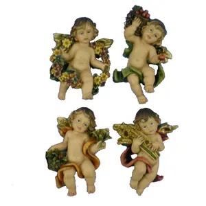 polyresin angelo statua 4 set per la decorazione