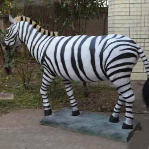 Escultura de Animal decorativa, estatua de <span class=keywords><strong>cebra</strong></span> colorida de resina de tamaño real - Product Image 6