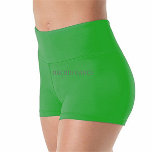 Pantaloncini da ballo neri per ragazze a vita alta in Spandex di Nylon all'ingrosso di alta qualità - Product Image 5