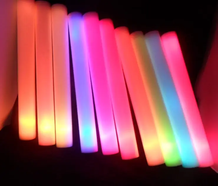 Color changed cheer stick , led glow foam stick supply , voice control foam glow stick with custom logo , 2021 party favors