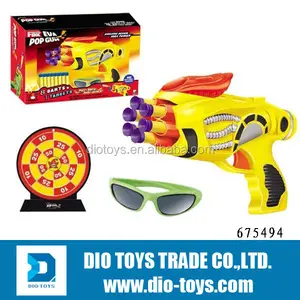 2 colores mezclados divertido barato aire suave bbs pistola, bb pistola de aire con 8 EVA bala, objetivo y gafas de seguridad juguetes para los niños