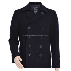 Seibertron USN Wool <strong>Pea</strong> <strong>Coat</strong> <strong>Men's</strong> Winter Wool Jacket <strong>Coat</strong> Navy <strong>Pea</strong> <strong>Coat</strong> - Product Image 1