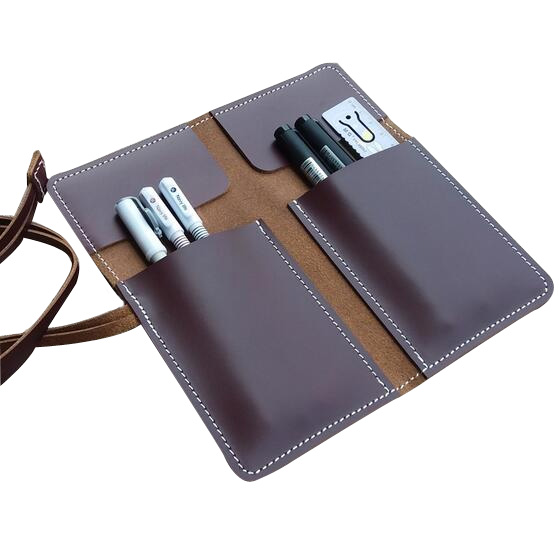 Ремешок ручной работы 20*20 см из коровьей кожи, вместительный чехол для ручек