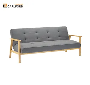 Sofá de madeira com estilo moderno, sofá com braços de madeira para apartamento, móveis de sala de estar, 2 assentos