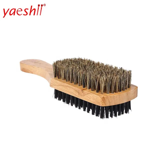 Dr. Yaeshii — brosse Anti-statique Double face, pour hommes, avec manche en bois, pour Massage Facial, coiffure