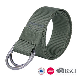 Personnalisé Hommes Femmes Style <span class=keywords><strong>Militaire</strong></span> Vert Double D Anneau <span class=keywords><strong>Ceinture</strong></span> En Nylon avec Anneau En D - Product Image 1