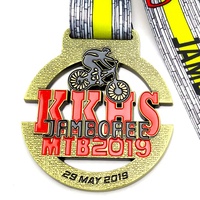 Médailles sportives en métal personnalisées, médaille de récompense pour course cycliste, alliage de zinc avec ruban