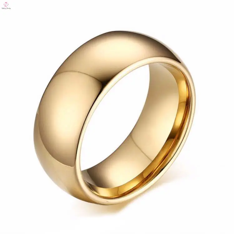 Bruiloft Blank Ontwerp Eenvoudige Plain Gold Tungsten Bands Ring