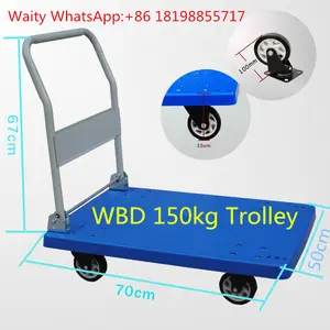 Hand Cart Trolley WBD All Style Industrial Plastic Heavy Duty Platform Folding Hand Carts Trolley