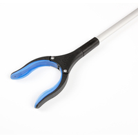 Outil de préhension télescopique en aluminium de qualité industrielle, 81 cm, poignée bleue, OEM/ODM, pour ramassage de déchets et assistance aux personnes handicapées