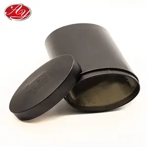 Black Matte Tin Containers Oval Tin Box Matte Black Metal Containers