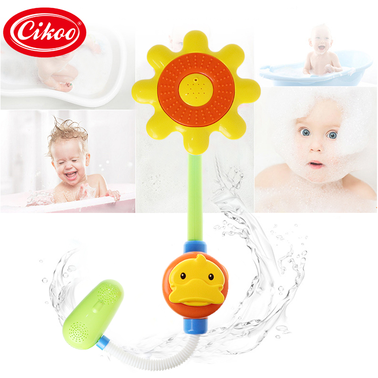 Игрушки для ванны в виде подсолнуха для детей, игрушки на присоске для ванны, водная трубка, игрушки для ванной комнаты, игры