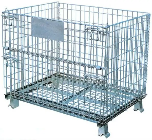 Jaulas de almacenamiento galvanizadas Cesta de alambre Stillage Cage Contenedores de malla de alambre Almacén Contenedor de malla industrial para preformas de PET