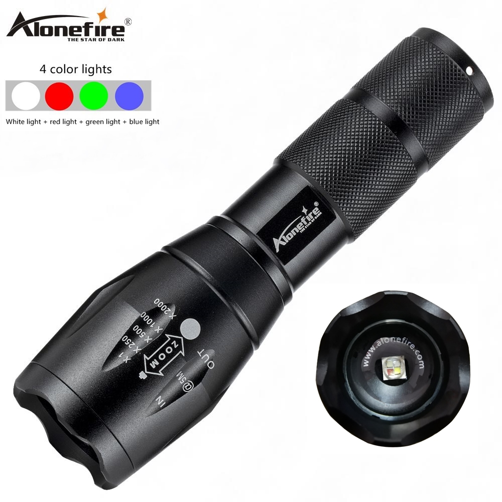 Alonefire G700 4 en 1 lumière de couleur LED Zoom lampe de poche puissante imperméable tactique éclairage de Camping en plein air selfie lumière de remplissage