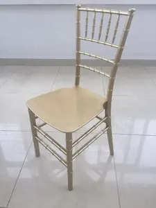 Cadeira de banquete de evento de resina para casamento, cadeira chiavari de ouro