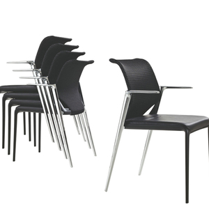 Chaise de <span class=keywords><strong>bureau</strong></span> ergonomique moderne élégante cadre métallique empilable pour table à manger de <span class=keywords><strong>restaurant</strong></span> salle d'attente de réception utilisation de la gare - Product Image 6