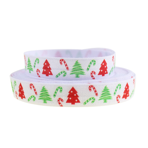 15mm stampa <span class=keywords><strong>albero</strong></span> di natale piega su nastro elastico artigianale regalo regalo fatto da te accessorio copricapo - Product Image 3