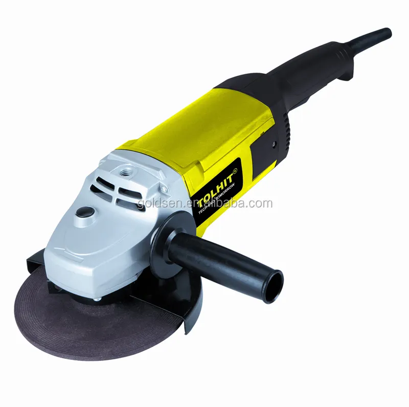 TOLHIT 230mm 9IN 2600w Paddle Switch Reversible Yellow Industrial Electric Angle Grinder Of Total China Professional Power Tools