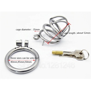 304 Rvs Cock Cage Lock Volwassen Spel Mannelijke Kuisheidsgordel Metalen Cock Ringen - Product Image 4