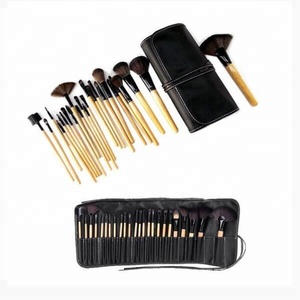 Color <span class=keywords><strong>de</strong></span> madera 24 unids <span class=keywords><strong>maquillaje</strong></span> cepillo cosméticos conjunto Kit <span class=keywords><strong>de</strong></span> embalado <span class=keywords><strong>de</strong></span> cuero caso - Product Image 2