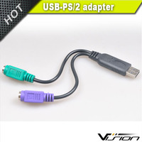 Adaptador de Cable USB macho a PS2, convertidor activo, teclado de ratón de PC